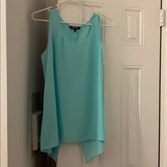 Sheer light blue tank with open slit in the back - Picture 2 of 3